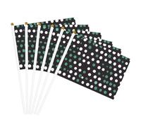 Drapeaux à main polyvalents avec imprimé à pois mignons pour fête, défilé, célébration, vacances, mariage, décoration d'intérieur