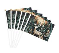 Drapeaux à main polyvalents avec imprimé cerf de Noël pour fête, défilé, célébration, vacances, mariage, décoration d'intérieur