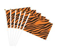 Drapeaux à main polyvalents avec imprimé léopard tigre orange pour fête, défilé, célébration, vacances, mariage, décoration d'intérieur