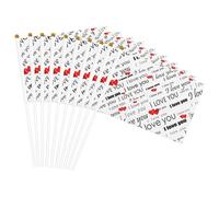 Drapeaux à main polyvalents avec mots « I Love You » avec cœurs imprimés pour fête, défilé, célébration, vacances, mariage, décoration d'intérieur