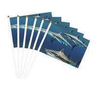 Drapeaux à main polyvalents imprimés requins marteaux pour fête, défilé, célébration, vacances, mariage, décoration d'intérieur