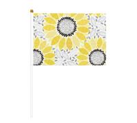 Drapeaux à motif tournesols abstraits double face et mini drapeaux à bâton, adaptés pour la décoration de fête et les activités d'équipe