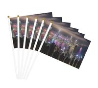 Drapeaux aériens de nuit de vue de Hong Kong - Drapeau portable - Décoration de mariage, anniversaire, vacances