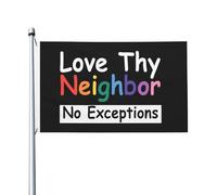Drapeaux Aime Ton Prochain Sans Exception. Bannières Durable Décoratif Drapeau Maison Pour Dortoirs Chambres Clubs 152X90Cm