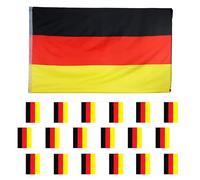 Drapeaux allemands - 9,5 x 15,2 cm + fanions - Drapeau français - Décorations pour le jour du Bestier, le football, le rugby, etc