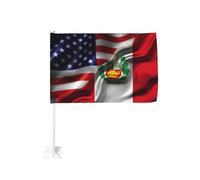 Drapeaux Amérique contre Pérou, pince à fenêtre pour voiture, protection solaire, décoration, bannière double face 30 x 45 cm pour camion