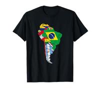 Drapeaux Amérique du Sud, Amérique du Sud contour, Amérique latine drapeau T-Shirt