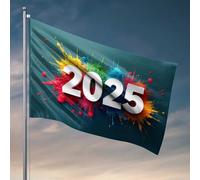Drapeaux amusants 2025 : une année de débuts colorés - Drapeau occidental pour décoration d'intérieur - Drapeaux cool pour dortoir universitaire (60 x 90 cm)