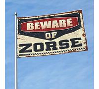 Drapeaux amusants « Beware of Zorse » - Drapeaux amusants pour dortoir - Décoration de grotte pour homme (30 x 45 cm)