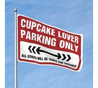 Drapeaux amusants cool pour les amateurs de cupcakes Parking uniquement Drapeau d'été Drapeaux de chambre drôles (taille : 60 x 90 cm)
