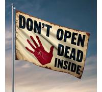Drapeaux amusants Dead Inside : A Warning Sign Flag Boys Bedroom Decorations Things For Boys Room (152 x 244 cm)
