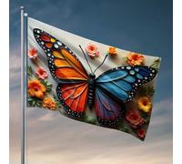 Drapeaux amusants et colorés en forme de papillon et de fleurs pour chambre de garçon (30 x 45 cm)