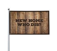 Drapeaux amusants New Home Who Dis - Drapeaux amusants pour dortoir - Décoration de grotte pour homme (30 x 45 cm)