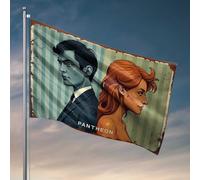 Drapeaux amusants Panthéon : un conte de deux personnages, décorations d'extérieur pour patio, chambre de garçon (60 x 90 cm)