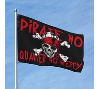 Drapeaux amusants pirates No Quarter No Mercy Drapeau Décoration de chambre de garçon Drapeau bateau (30 x 45 cm)