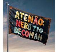 Drapeaux amusants pour chambre d'adolescentes Attention : Drapeaux de Nerd en décomposition à accrocher dans votre chambre de garçon Décoration de chambre (120 x 180 cm)