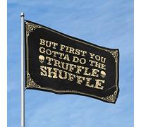 Drapeaux amusants pour chambre d'adolescentes avec inscription « But First You Gotta Do The Truffe » - Décoration de grotte pour homme (152 x 244 cm)