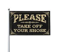 Drapeaux amusants pour chambre d'adolescentes avec inscription « Please Take Off Your Shoescarpet » pour décoration de grotte d'homme (30 x 45 cm)