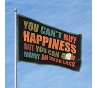 Drapeaux amusants pour chambre Guys You Can'T Buy Happiness But You Can Marry An Irish Lass Flag Décoration d'été pour la maison (120 x 180 cm)