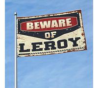 Drapeaux amusants pour dortoir Beware of Leroy pour piscine, maison, bar (30 x 45 cm)