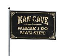 Drapeaux amusants pour dortoir, grotte où je fais l'homme, décoration amusante pour bar, décoration d'intérieur pour homme (152 x 244 cm)