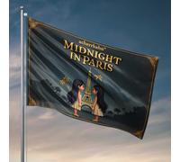 Drapeaux amusants pour dortoir Midnight in Paris : une aventure magique pour dortoir, salle de jeux (120 x 180 cm)