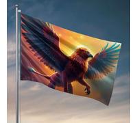 Drapeaux amusants pour dortoir Une créature mythique majestueuse avec des ailes écartées. Drapeau décoratif pour chambre à coucher, panneaux d'automne pour porche (60 x 90 cm)