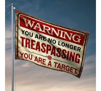 Drapeaux amusants pour dortoir universitaire Avertissement : « You Are No Longer Trespassing, Are A Target Flag Flags for College Dorm Room Bar Accessories For Ma (120 x 180 cm)