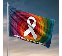 Drapeaux amusants pour dortoir universitaire - Cancer droit dans toutes les couleurs - Accessoires de chambre pour dortoir - Drapeaux pour décoration de chambre (152 x 244 cm)