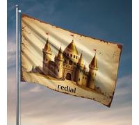 Drapeaux amusants pour dortoir universitaire Château doré dans le désert : un drapeau d'aventure fantastique pour joueurs, barre Tiki pour terrasse extérieure (152 x 244 cm)