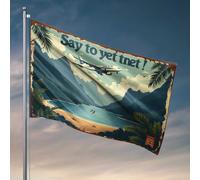 Drapeaux amusants pour dortoir universitaire Escape to Paradise : Fly Away With May Star Airlines Drapeau décoratif pour étudiant athlète (30 x 45 cm)