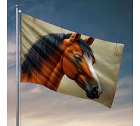 Drapeaux amusants pour dortoirs universitaires - Un cheval majestueux avec une crinière frappante - Accessoires de dortoir pour décoration de chambre (60 x 90 cm)