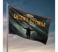 Drapeaux amusants pour gars Desert Storm : The Epic Journey Of Temm Toulton's Rizzi Withion Flag Indie Room Decor Boys Bedroom Accessories (30 x 45 cm)