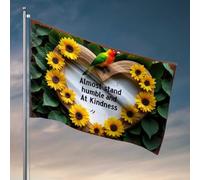 Drapeaux amusants pour gars, gentillesse, cœur : une célébration de l'humilité et des tournesols, accessoires de décoration amusante pour la maison (152 x 244 cm)