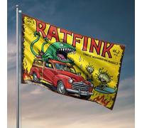 Drapeaux amusants pour gars rétro Monster Car Adventure: A Wild Ride Through Time! Drapeau Patio Bar Accessoires drôle Décoration d'intérieur (120 x 180 cm)