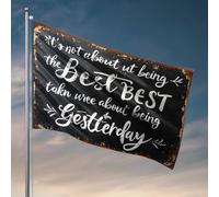 Drapeaux amusants pour les gars embrassent aujourd'hui : un rappel pour chérir les moments présents passés au-dessus du passé Drapeau Indie Décoration de chambre de garçon Accessoires de chambre (120