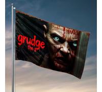 Drapeaux amusants pour les gars Grudge : l'horreur hantée d'un esprit en colère, drapeau de bar cool (60 x 90 cm)