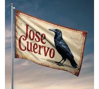 Drapeaux amusants pour les gars, panneau à tequila vintage Jose Cuervo avec logo corbeau, accessoires de terrasse, bar, décoration d'intérieur amusante (120 x 180 cm)