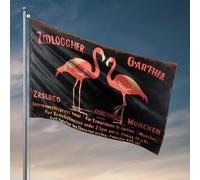 Drapeaux amusants pour rencontre de flamants roses : zoologger Gartha'S Munchen Adventure Flag Patio Bar Accessoires de décoration d'intérieur drôle (120 x 180 cm)