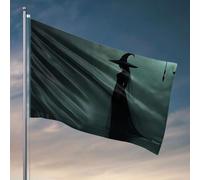 Drapeaux amusants Silhouette d'une sorcière debout dans l'eau. Drapeau, décoration de porte de chambre à coucher, drapeaux cool pour les gars de chambre (60 x 90 cm)