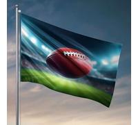 Drapeaux amusants Un ballon de football en plein air sur un terrain de stade bien éclairé. Drapeau, décoration de porte de chambre à coucher, drapeaux cool pour les gars de chambre (120 x 180 cm)