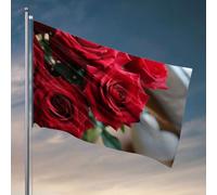 Drapeaux amusants Un bouquet de roses rouges. Drapeau, décoration de porte de chambre à coucher, drapeaux cool pour chambre gars (120 x 180 cm)