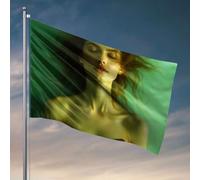 Drapeaux amusants Une femme aux yeux fermés, cheveux qui coulent Drapeaux cool drapeaux chambre gars cadeaux drôles pour patron (60 x 90 cm)