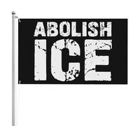 Drapeaux anti-glace rétro Abolish Ice 3x5 pi, double face, impression haute définition, résistants aux intempéries, pour festivals sportifs et sportifs