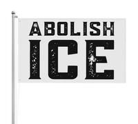Drapeaux anti-glace rétro Abolish Ice 3x5 pi, double face, impression haute définition, résistants aux intempéries, pour festivals sportifs et sportifs