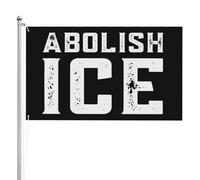 Drapeaux anti-glace rétro Abolish Ice 3x5 pi, double face, impression haute définition, résistants aux intempéries, pour festivals sportifs et sportifs