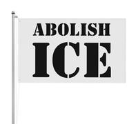 Drapeaux anti-glace rétro Abolish Ice 3x5 pi, double face, impression haute définition, résistants aux intempéries, pour festivals sportifs et sportifs