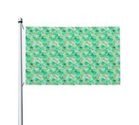 Drapeaux aquarelle vert pastel, 0,9 x 1,5 m, bannière de vœux avec œillets, décoration d'intérieur ou d'extérieur