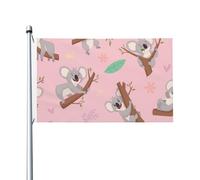 Drapeaux australiens représentant un koala, animal sauvage mignon, 152 x 91 cm, avec œillets, en polyester personnalisable.
