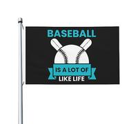 Drapeaux « Baseball, c'est beaucoup comme la vie » pour l'extérieur, drapeau en polyester robuste double face de 90 x 150 m pour la décoration de jardin extérieur, de festival ou de maison, drapeaux d